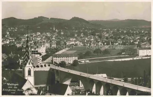 AK / Ansichtskarte WETTINGEN Baden AG Schlosruine-Stein Kirche Viadukt Limmat Panorama Wohnhaeuser Huegel