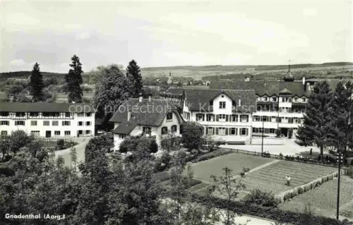 AK / Ansichtskarte Gnadenthal Niederwil Bremgarten AG Kloster Gartenanlage Fachwerkhaus Kapelle Hof Baeume Landschaft