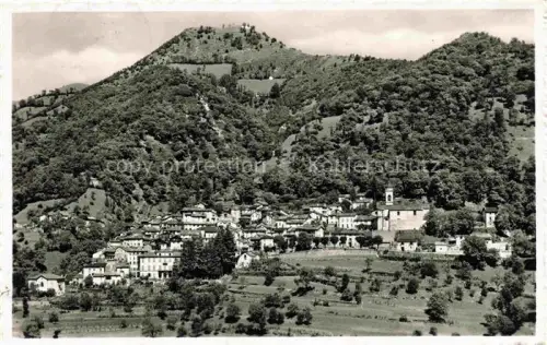 AK / Ansichtskarte Muggio Valle Muggio Mendrisio TI Veduta-generale Dorfansicht Kirche Bergdorf Huegel Wald Haeuser