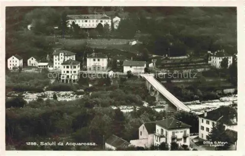 AK / Ansichtskarte Acquarossa Blenio TI Bruecke Fluss Dorf Gebaeude Berge Felder
