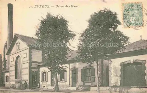 AK / Ansichtskarte EVREUX 27 Eure Usine-des-Eaux Wasserwerk Schornstein Fabrik Baeume Gebaeude