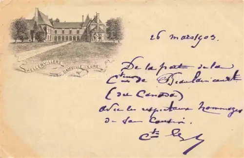 AK / Ansichtskarte Hellenvillers (Chateau) Damville Evreux 27 Eure Schloss Chateau Hellenvillers Park Baeume Einfahrt