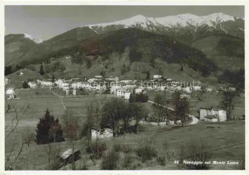 AK / Ansichtskarte Novaggio Lugano TI Monte-Lema Dorf Haeuser Berglandschaft Wald Wiesen Schneeberge