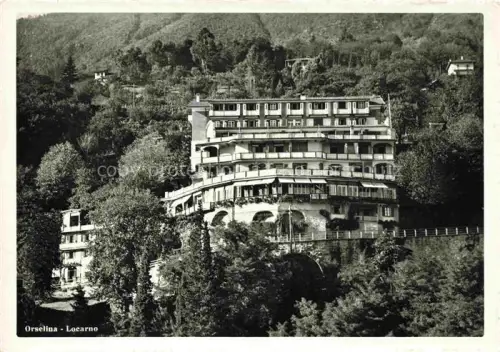 AK / Ansichtskarte Orselina Locarno TI Terrasse-Hotel-al-Sasso Hotel Wald Berghang Balkone Terrasse