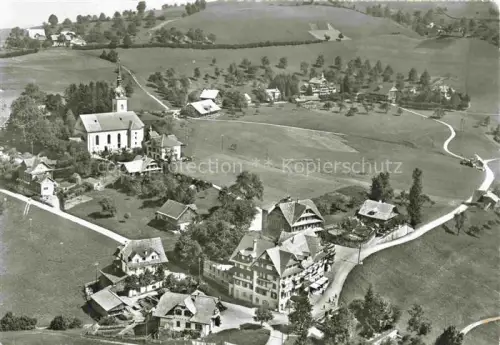 AK / Ansichtskarte Schwarzenberg LU Kirche Hotel-Roessli Dorf Wiesen Baeume Wohnhaeuser
