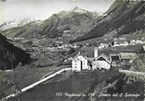 AK / Ansichtskarte Madrano Leventina TI Valle-Leventina Strada-del-S-Gottardo Airolo Valle-Bedretto S-Gottardo Bergtal Dorf Kirche