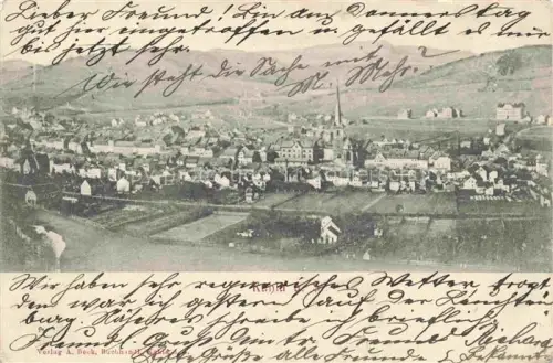AK / Ansichtskarte Kahla  Thueringen Stadtansicht Kirche Saale Daecher Felder