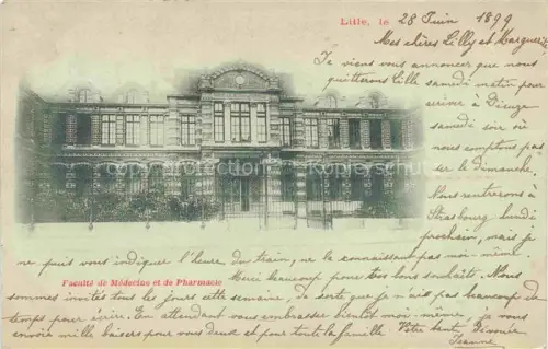 AK / Ansichtskarte LILLE 59 Nord Faculté-de-Médecine Faculté-de-Pharmacie Universitaet Eingangsportal Ziergartenanlage
