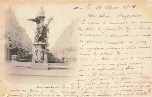 AK / Ansichtskarte LILLE 59 Nord Monument-Testelin Denkmal Siegessaeule Engel Strasse Altstadt