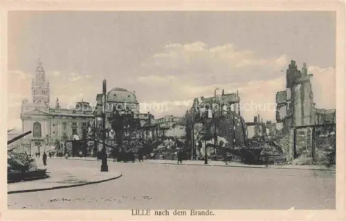 AK / Ansichtskarte LILLE 59 Nord Kriegszerstoerung Brand Ruinen Rathaus Truemmer WWI