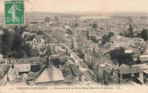 AK / Ansichtskarte Chalons-sur-Marne CHALONS-EN-CHAMPAGNE 51 Marne Notre-Dame Quartier-St-Jacques Altstadt Daecher Kirche Strassen Stadtansicht