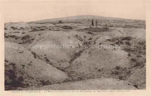 AK / Ansichtskarte Mourmelon-le-Grand Chalons-en-Champagne 51 Marne Mont-Cornillet Front-de-Champagne Schlachtfeld Weltkrieg Granatrichter Kriegslandschaft