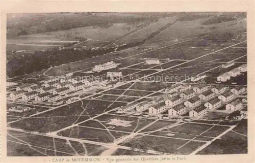 AK / Ansichtskarte Mourmelon-le-Grand Chalons-en-Champagne 51 Marne Quartier-Joffre Quartier-Foch Luftbild Militaerlager Kasernenviertel Felder