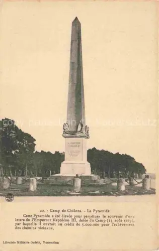 AK / Ansichtskarte Camp de Mourmelon 51 Marne Pyramide Obelisk Napoleon-III Denkmal Monument Baeume