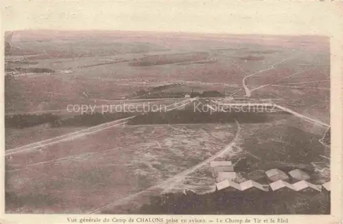 AK / Ansichtskarte Mourmelon-le-Grand Chalons-en-Champagne 51 Marne Luftaufnahme Camp-de-Châlons Champ-de-Tir Schiessplatz Felder Strassen Militaerlager Zelte
