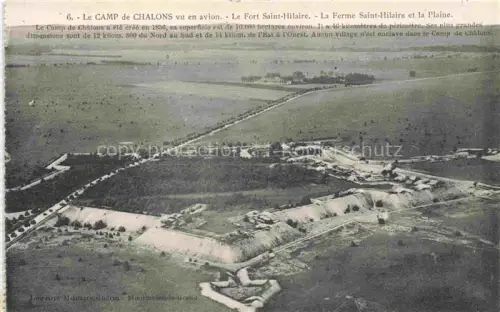 AK / Ansichtskarte Mourmelon-le-Grand Chalons-en-Champagne 51 Marne Fort-Saint-Hilaire Ferme-Saint-Hilaire Luftaufnahme Felder Festung Schuetzengraeben Ebene