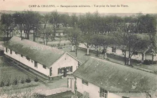 AK / Ansichtskarte Mourmelon-le-Grand Chalons-en-Champagne 51 Marne Baraquements-militaires Phare Blick-vom-Leuchtturm Baracken Baeume Kaserne Rue-Cassini