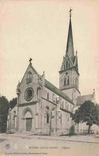 AK / Ansichtskarte Mourmelon-le-Grand Chalons-en-Champagne 51 Marne L Eglise Kirche Kirchturm Spitzturm neugotisch Fassade Baeume