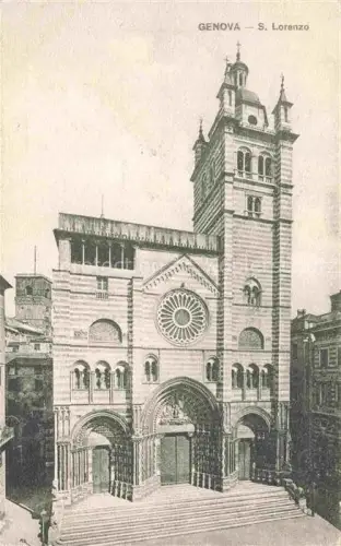 AK / Ansichtskarte CAMOGLI Liguria IT San-Lorenzo Kathedrale Dom Romanik Rosette Streifen Treppen