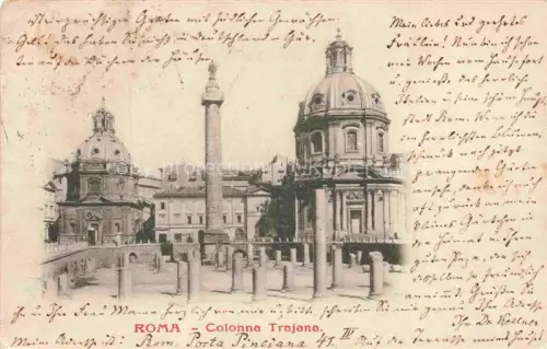 AK / Ansichtskarte ROMA  Rom Lazio IT Colonna-Trajana Trajanssaeule Forum-Romanum Kirche Kuppel Ruinen Antike