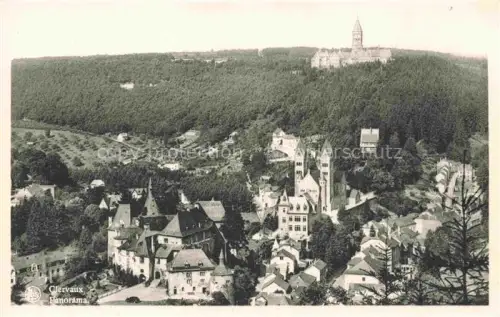 AK / Ansichtskarte Clervaux-en-Ardennes Diekirch Luxembourg Panorama Kloster Burg Kirche Wald Ortschaft Tal