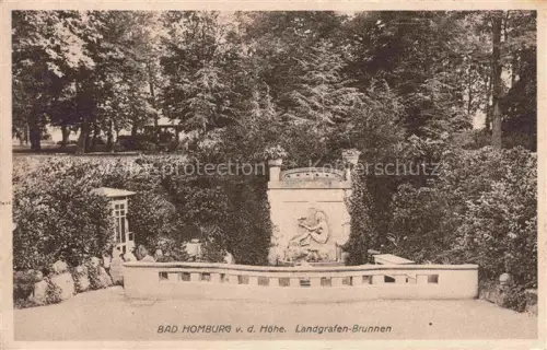 AK / Ansichtskarte BAD HOMBURG von der Hoehe Hessen Landgrafen-Brunnen Brunnen Park Skulptur Kurpark Baeume