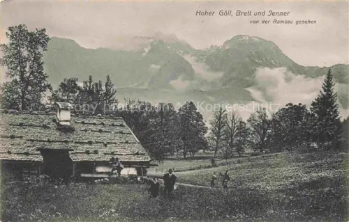 AK / Ansichtskarte RAMSAU  Berchtesgaden Bayern Hoher-Goell Brett Jenner Berge Alm Bauernhof Wiese Wald