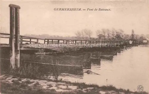 AK / Ansichtskarte Germersheim Rheinland-Pfalz Pont-de-Bateaux Pontonbruecke Rhein Schiffsbruecke Fluss