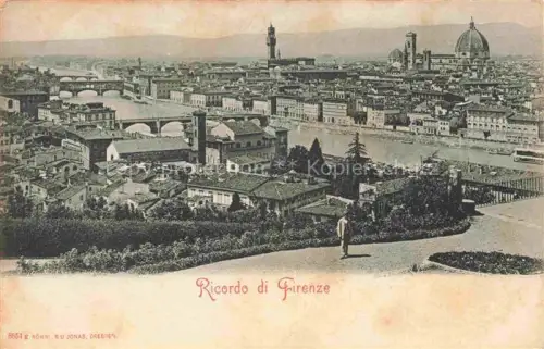 AK / Ansichtskarte FIRENZE Florence Florenz Toscana IT Arno Ponte-Vecchio Dom Palazzo-Vecchio Fluss Bruecken Stadtpanorama