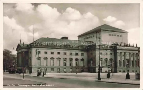 AK / Ansichtskarte BERLIN  CITY Staatsoper Unter-den-Linden Oper Neoklassizismus Strassenszene Laternen