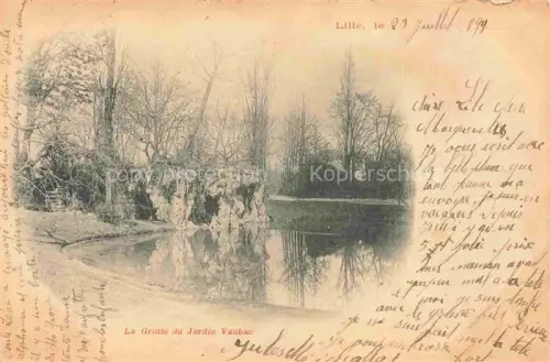 AK / Ansichtskarte LILLE 59 Nord Grotte-du-Jardin-Vauban Jardin-Vauban Grotte Teich Baeume Park Felsen