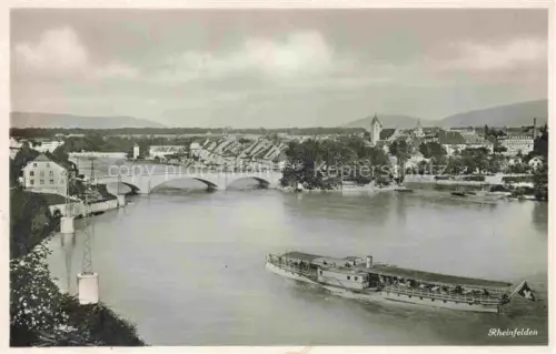 AK / Ansichtskarte RHEINFELDEN AG Rhein Bruecke Dampfschiff Stadtpanorama Kirche Wohnhaeuser Flusspartie
