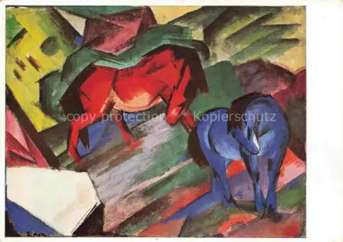 AK / Ansichtskarte MARC Franz (1880-1916) Kuenstlerkarte Nr. 425 Rotes und blaues Pferd