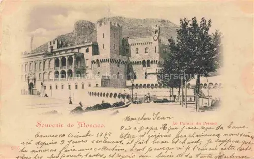 AK / Ansichtskarte MONACO Palais-du-Prince Schloss Turm Baum Platz Mittelalterlich