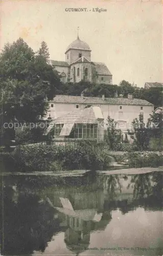 AK / Ansichtskarte Gudmont-Villiers Saint-Dizier 52 Haute-Marne Eglise Kirche Fluss Teich Spiegelung Baeume Huegel