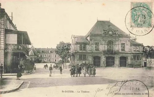 AK / Ansichtskarte SAINT-DIZIER 52 Haute-Marne Le-Théâtre Theater Platz Passanten Kinder Pferdewagen Gebaeude