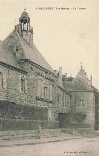 AK / Ansichtskarte Rimaucourt Chaumont 52 Haute-Marne Le-Château Schloss Turm Uhr Steinmauer Kind Strasse