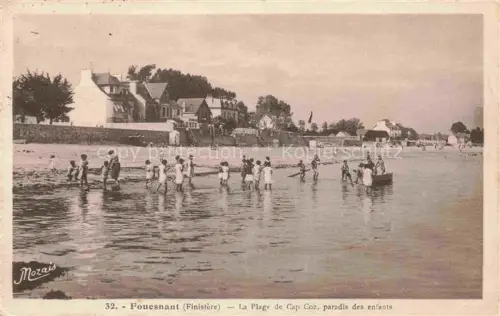 AK / Ansichtskarte Fouesnant QUIMPER 29 Finistere La-Plage-de-Cap-Coz Cap-Coz Strand Kinder Baden Meer Boote Haeuser