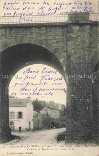 AK / Ansichtskarte Landerneau BREST 29 Finistere Grande-Palud Viadukt Bogen Moulin-de-la-Grande-Palud Muehle Dorf Steinbruecke