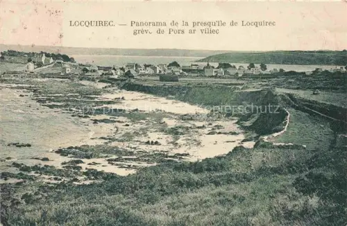 AK / Ansichtskarte Locquirec Morlaix 29 Finistere Halbinsel Grève-de-Pors-ar-Viliec Kueste Meer Haeuser Felsen Atlantik