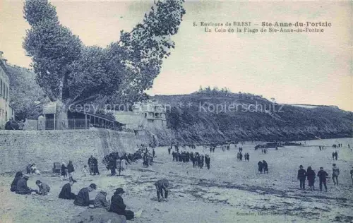 AK / Ansichtskarte Ste Anne du Portzic BREST 29 Finistere Strand Plage Badegaeste Klippe Baum Strandmauer Sommer Brest