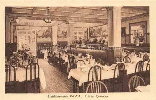 AK / Ansichtskarte QUIMPER 29 Finistere Restaurant-Pascal-Frères Speisesaal Tische Stuehle Saeulen Gemaelde Innenraum Etablissements