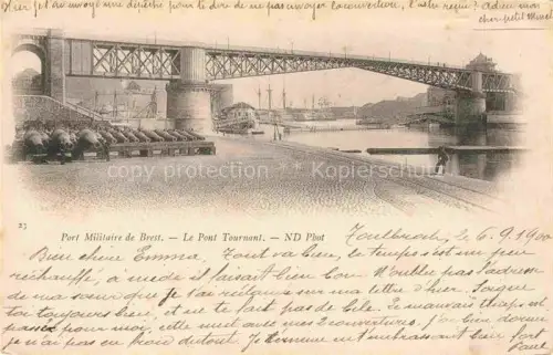 AK / Ansichtskarte BREST 29 Finistere Port-Militaire Pont-Tournant Hafen Kanonen Segelschiffe Eisenbahnbruecke Militaer