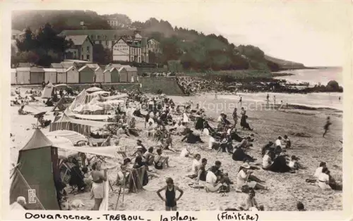 AK / Ansichtskarte Treboul Douarnenez Quimper 29 Finistere Plage Strand Badegaeste Zelte Badehuetten Hotel Kueste