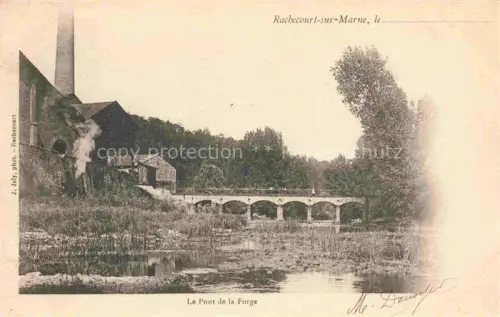 AK / Ansichtskarte Rachecourt-sur-Marne Saint-Dizier 52 Haute-Marne Pont-de-la-Forge Bruecke Schornstein Fabrik Marne Fluss Baeume