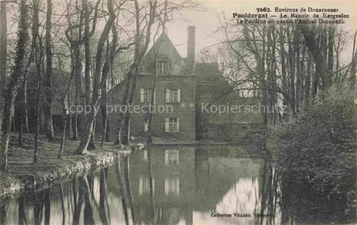 AK / Ansichtskarte Pouldergat QUIMPER 29 Finistere Manoir-de-Kerguelen Pavillon Teich Wassergraben Baeume Spiegelung Ducouëdic