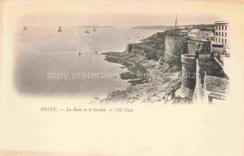 AK / Ansichtskarte BREST 29 Finistere Rade-de-Brest Goulet Festungsmauer Klippen Segelschiffe Bucht Kueste