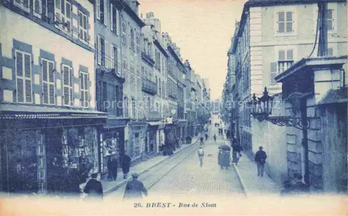 AK / Ansichtskarte BREST 29 Finistere Rue-de-Siam Strassenszene Geschaefte Passanten Wohnhaeuser Strassenbahn