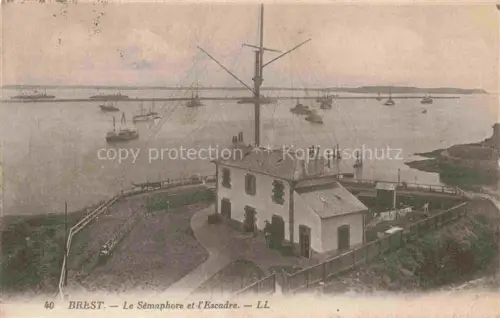 AK / Ansichtskarte BREST 29 Finistere Sémaphore Escadre Kriegsschiffe Rade Signalstation Bucht Flotte