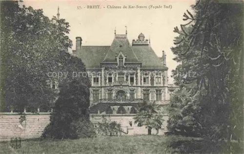 AK / Ansichtskarte BREST 29 Finistere Château-de-Ker-Stesrs Schloss Façade-Sud Garten Baeume Herrenhaus